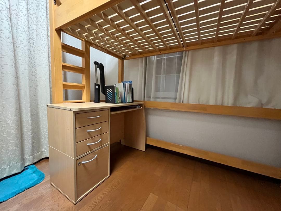 頑丈　G★SOLID ロフトベッド はしご付き木製 ※静岡市（富士川近く）お引取