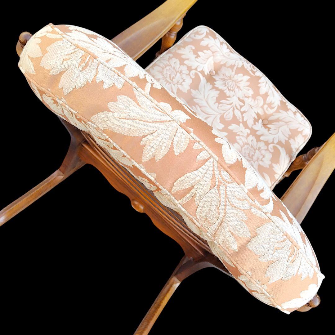 【送料込】飛騨産業 キツツキ 木製フレーム 花柄 ロッキングチェア 家具 椅子