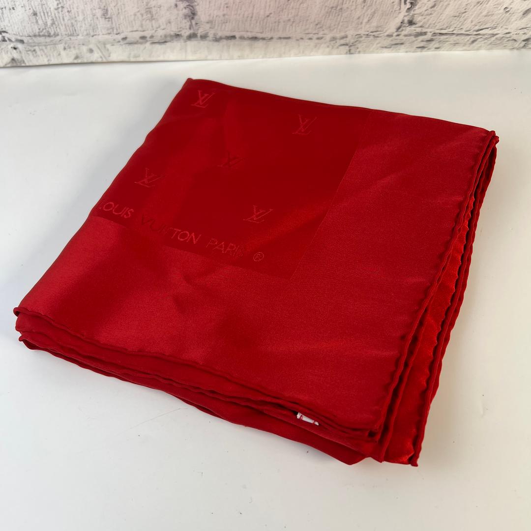 【最終処分SALE】LOUIS VUITTON スカーフ レッド A-8803