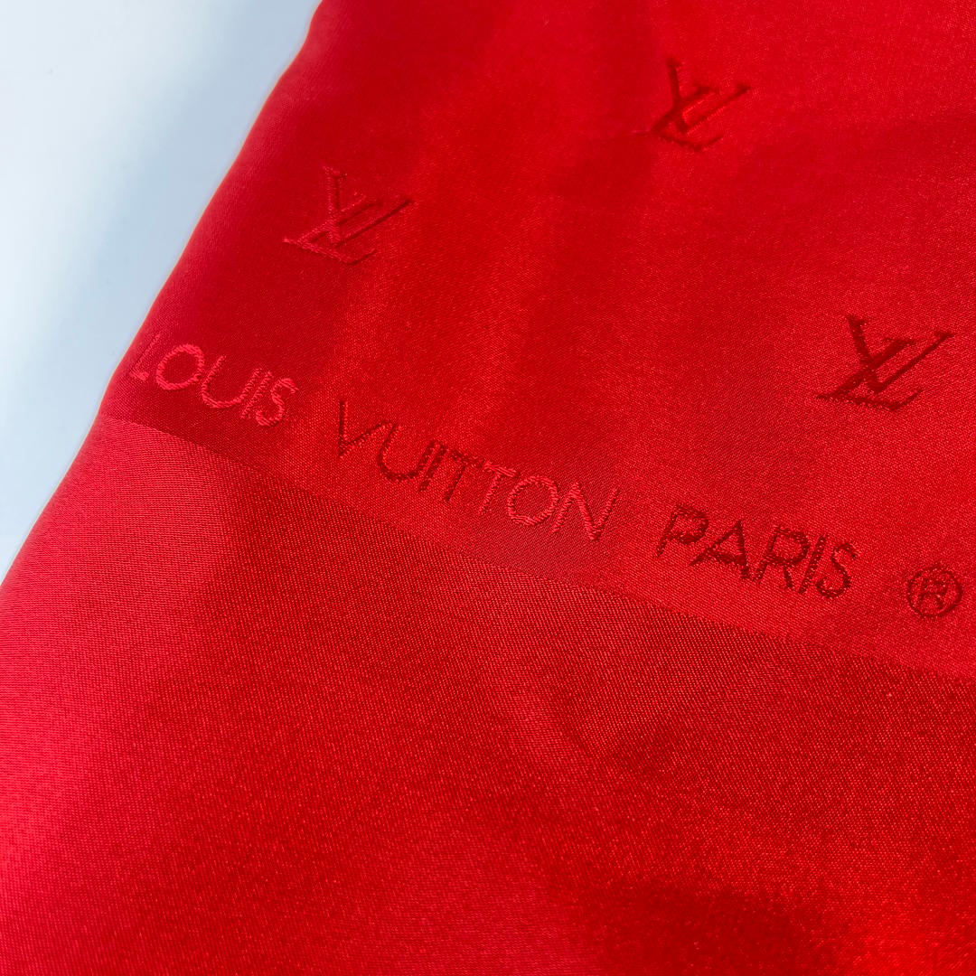 【最終処分SALE】LOUIS VUITTON スカーフ レッド A-8803