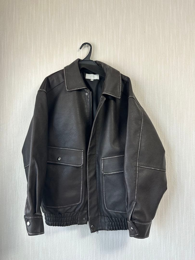 moussy F/LEATHER A-2 フライトジャケット BLK