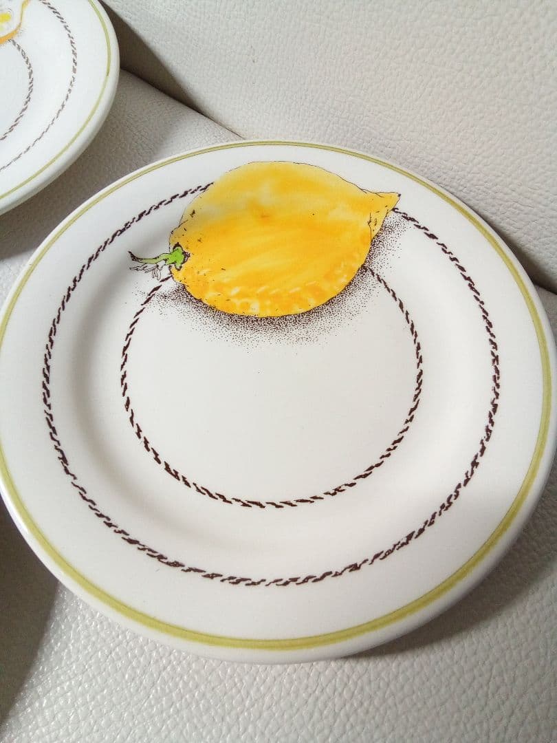 Gien ジアン　レモン　ケーキ皿　アンティーク　希少 な 6枚 セット
