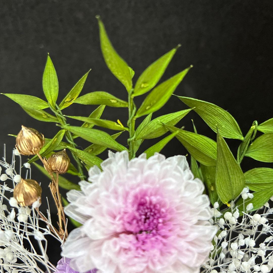 仏花　お供え　プリザーブドフラワー　ガラスドーム付き　虹の橋