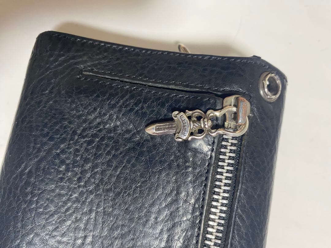クロムハーツウェーブウォレット黒レザー