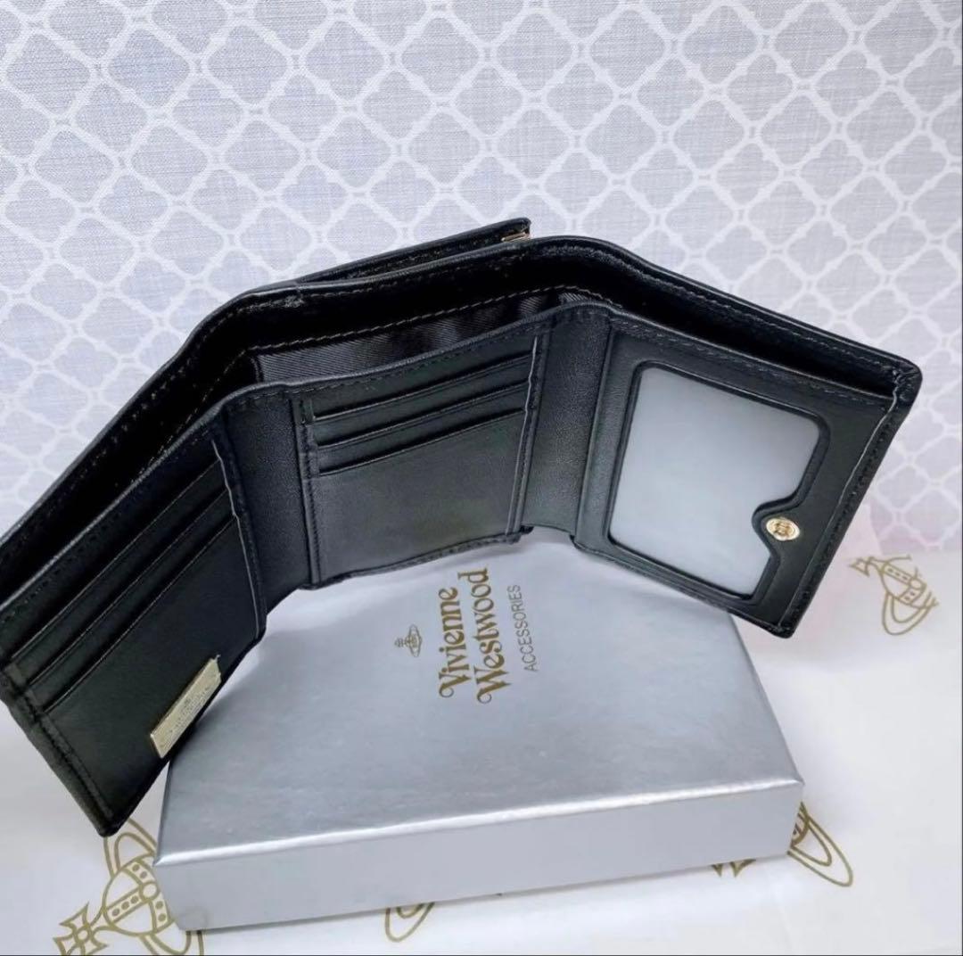 【ショッパー付】新品 ヴィヴィアン・ウエストウッド 三折財布 ブラック