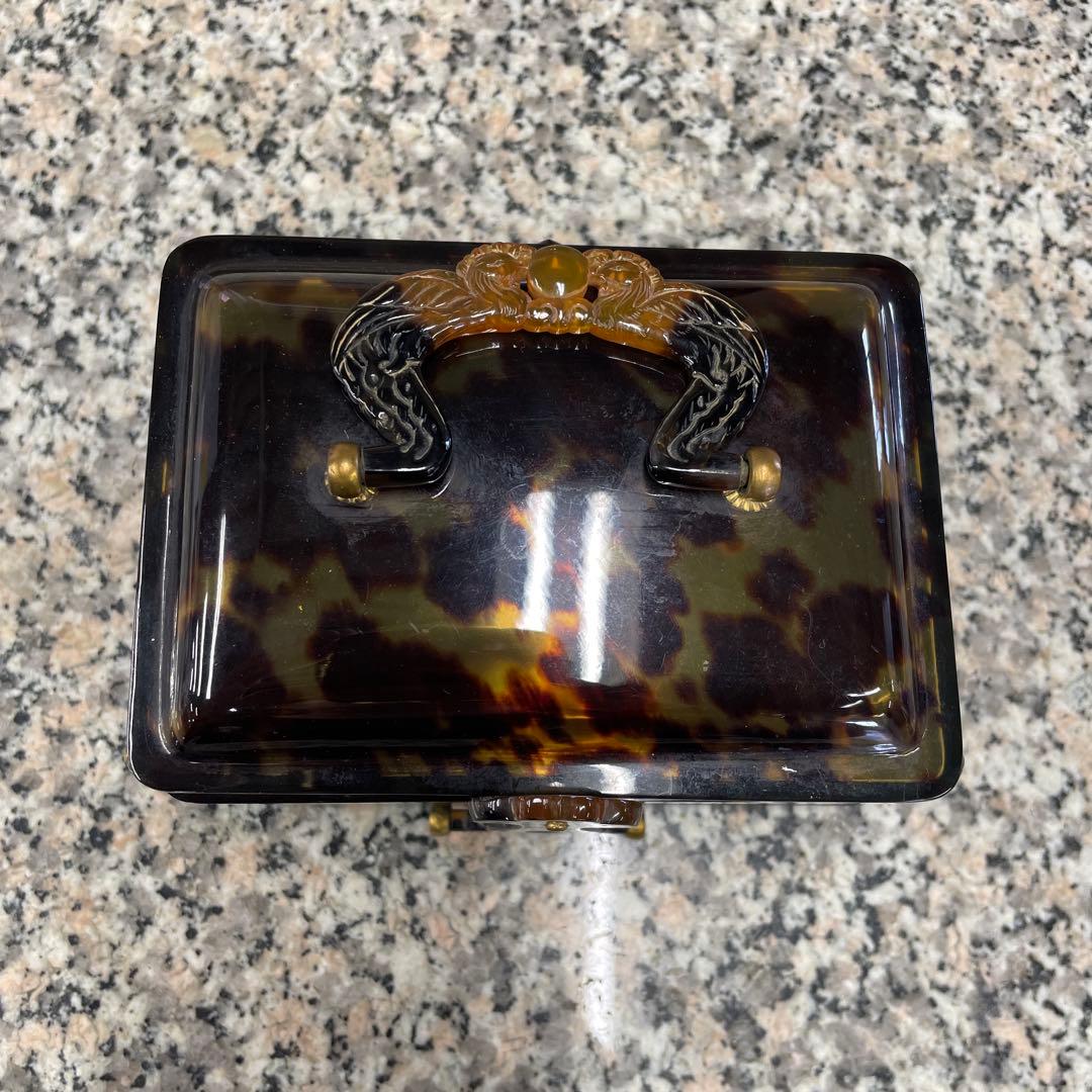 江崎べっ甲店 三段 折りたたみ ジュエリーボックス 宝石箱 ヴィンテージ 格安