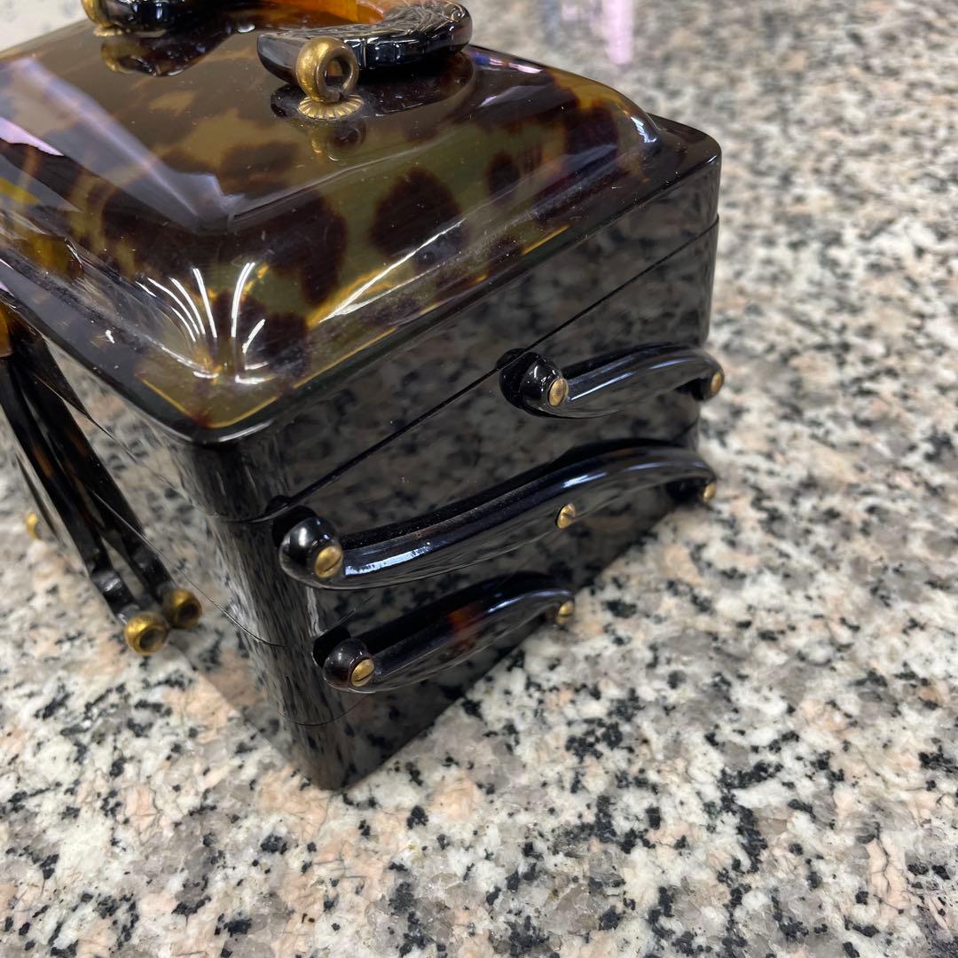 江崎べっ甲店 三段 折りたたみ ジュエリーボックス 宝石箱 ヴィンテージ 格安