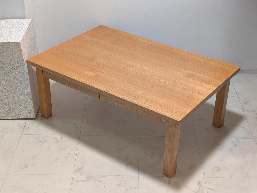 OLD 無印 タモ材 リビングテーブル 引出付き座卓 60×90cm 廃盤 美品