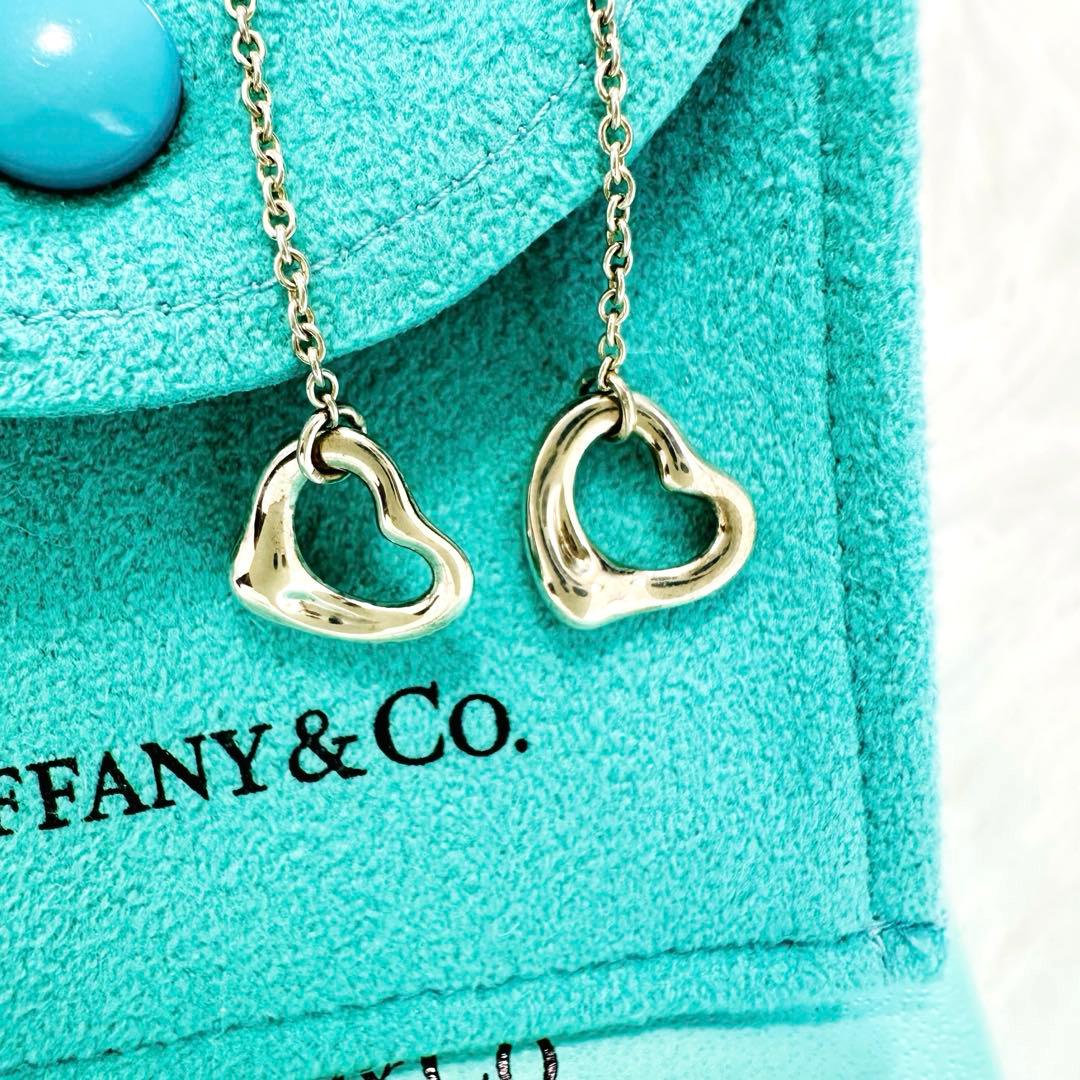 【美品】TIFFANY&Co オープンハート フック ピアス シルバー