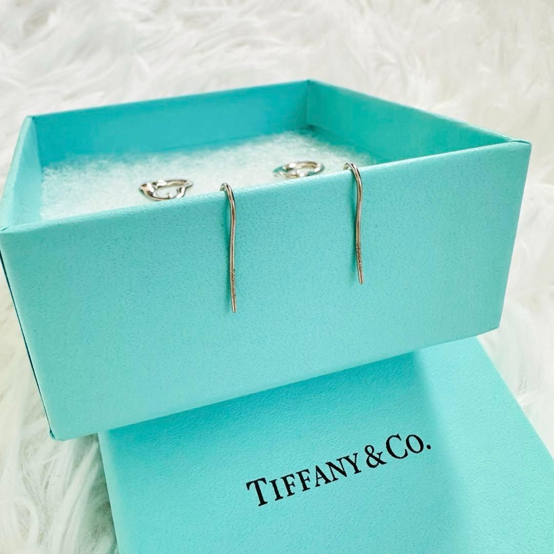 【美品】TIFFANY&Co オープンハート フック ピアス シルバー