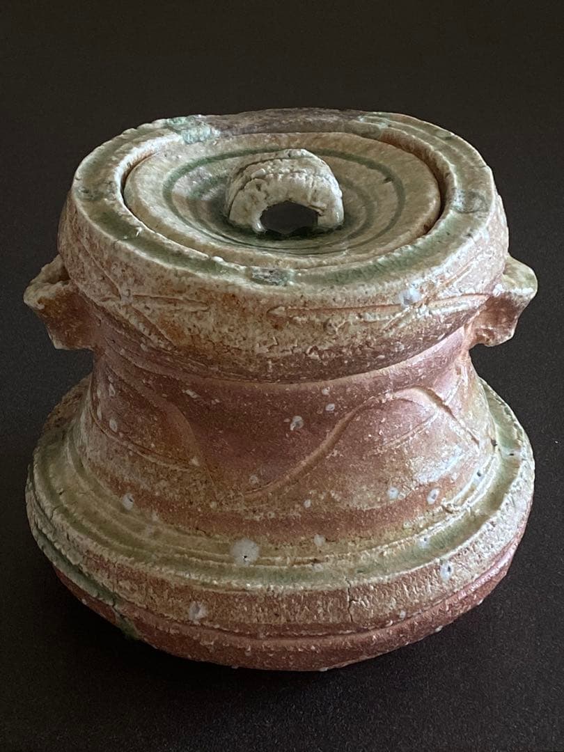 信楽焼 Shigaraki 耳付水指 Water Jar 井村侊生 M03