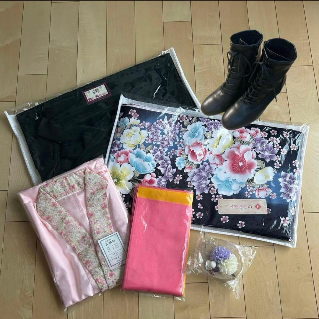 ♪土日限定値下げあり♪ 袴セット ブーツ 髪飾り 91cm 卒業式