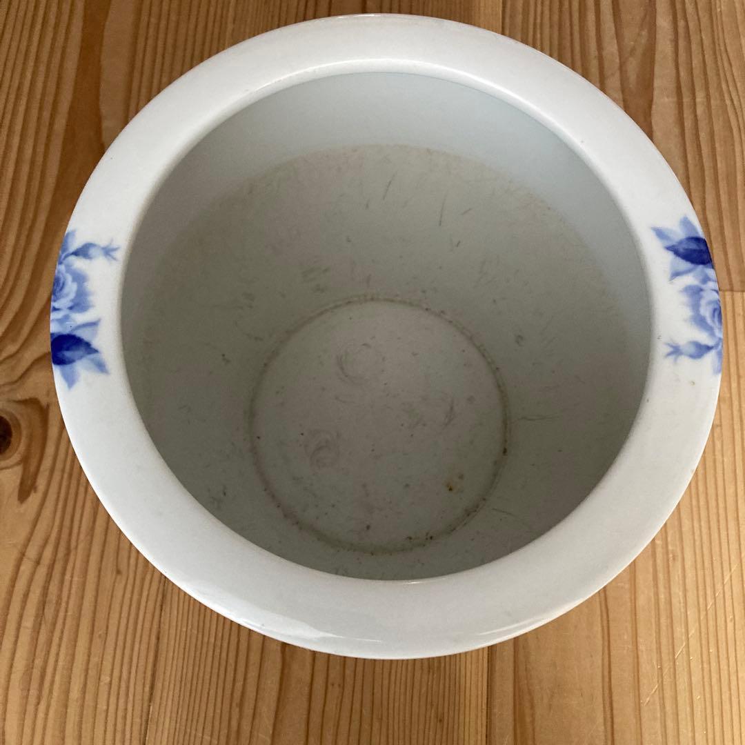 30's オールドノリタケ 火鉢　ブルーローズ　陶器鉢　当時物