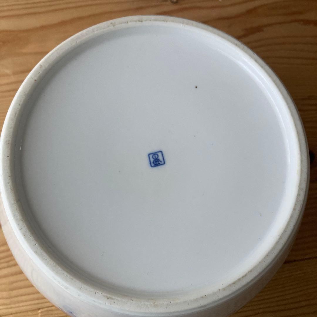 30's オールドノリタケ 火鉢　ブルーローズ　陶器鉢　当時物