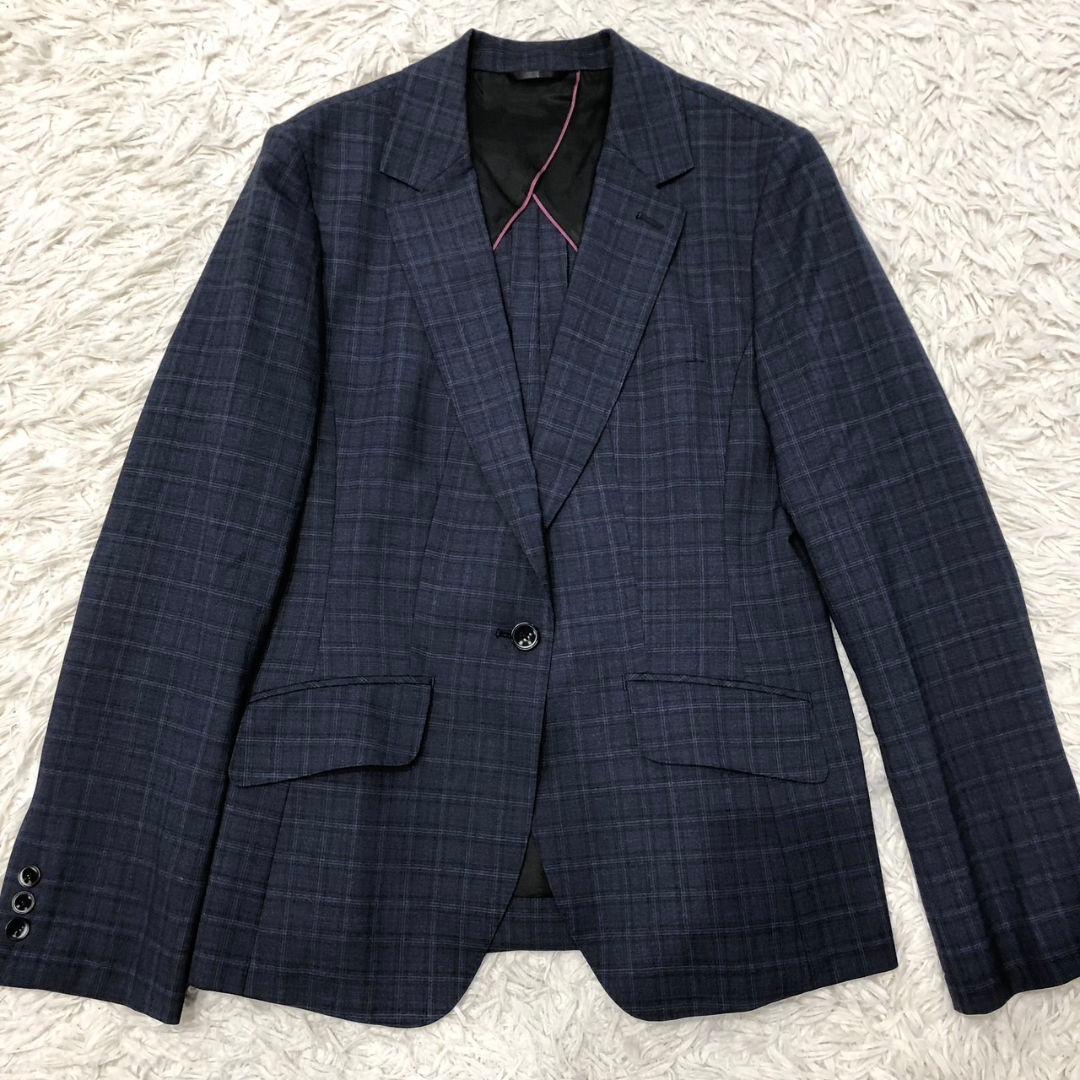 HILTON パンツ スーツ セットアップ チェック ネイビー 11号