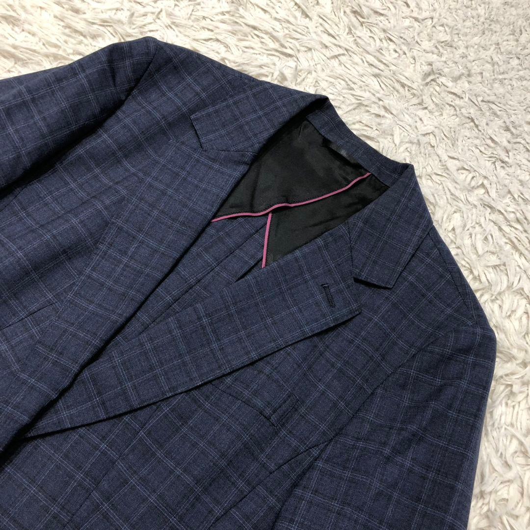 HILTON パンツ スーツ セットアップ チェック ネイビー 11号