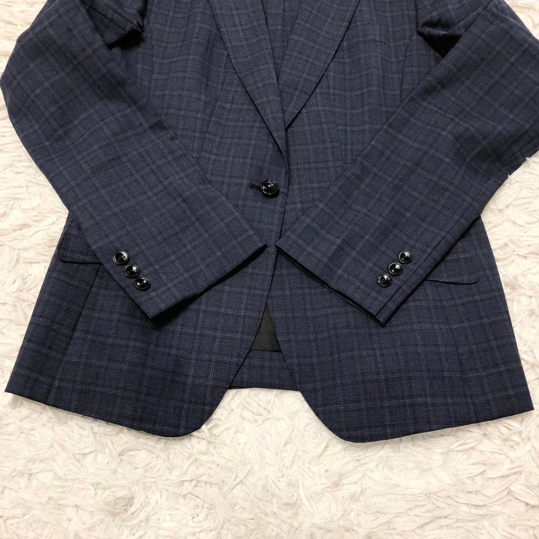 HILTON パンツ スーツ セットアップ チェック ネイビー 11号