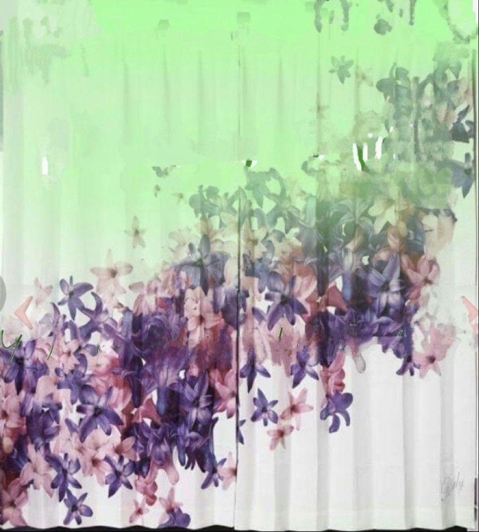 【美品】Rady 花柄ドレープカーテン 100x178cm