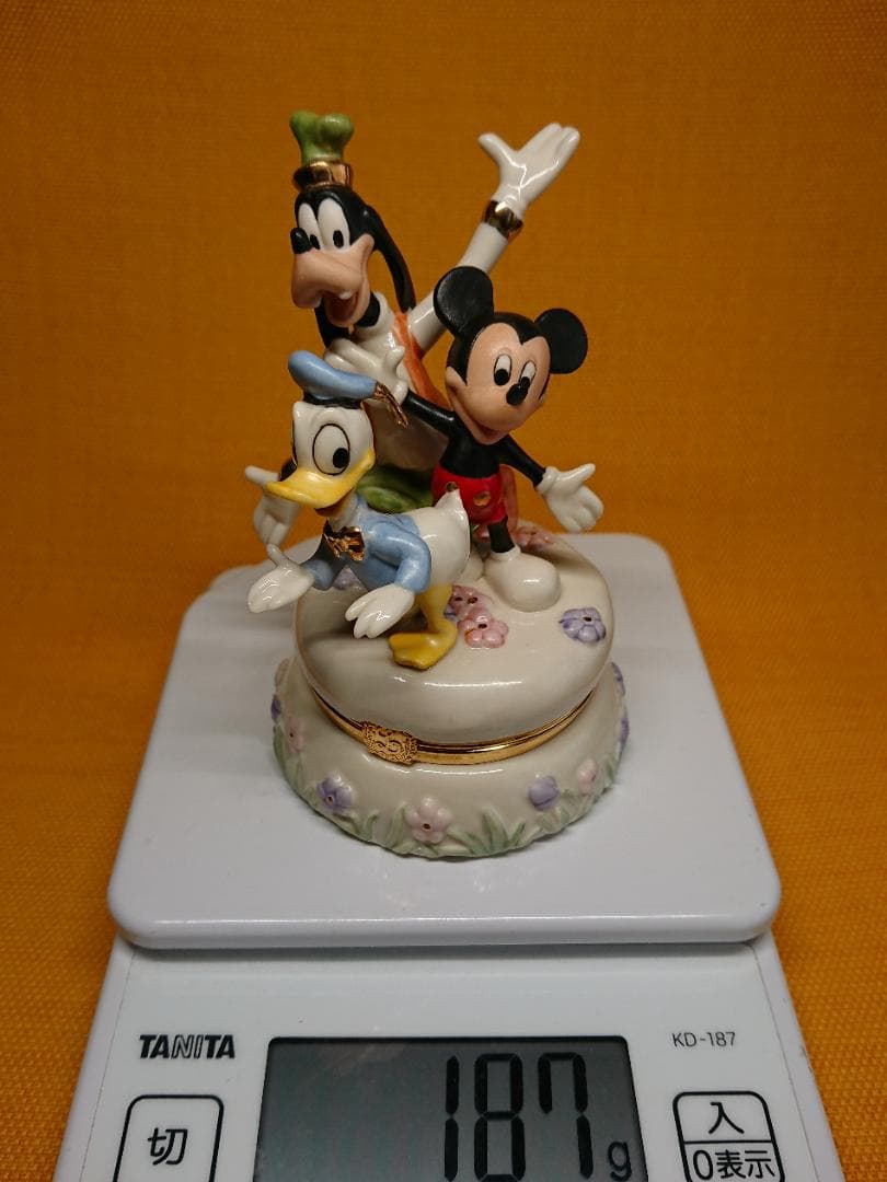 【美品】ミッキー　レノックス　宝箱　置物　インテリア　工芸品　美術品　A3275