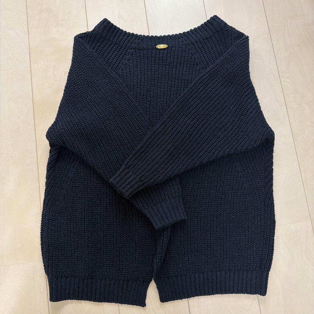 MUSE ドゥーズィエムクラス Lily Linen アゼプルオーバー　ネイビー