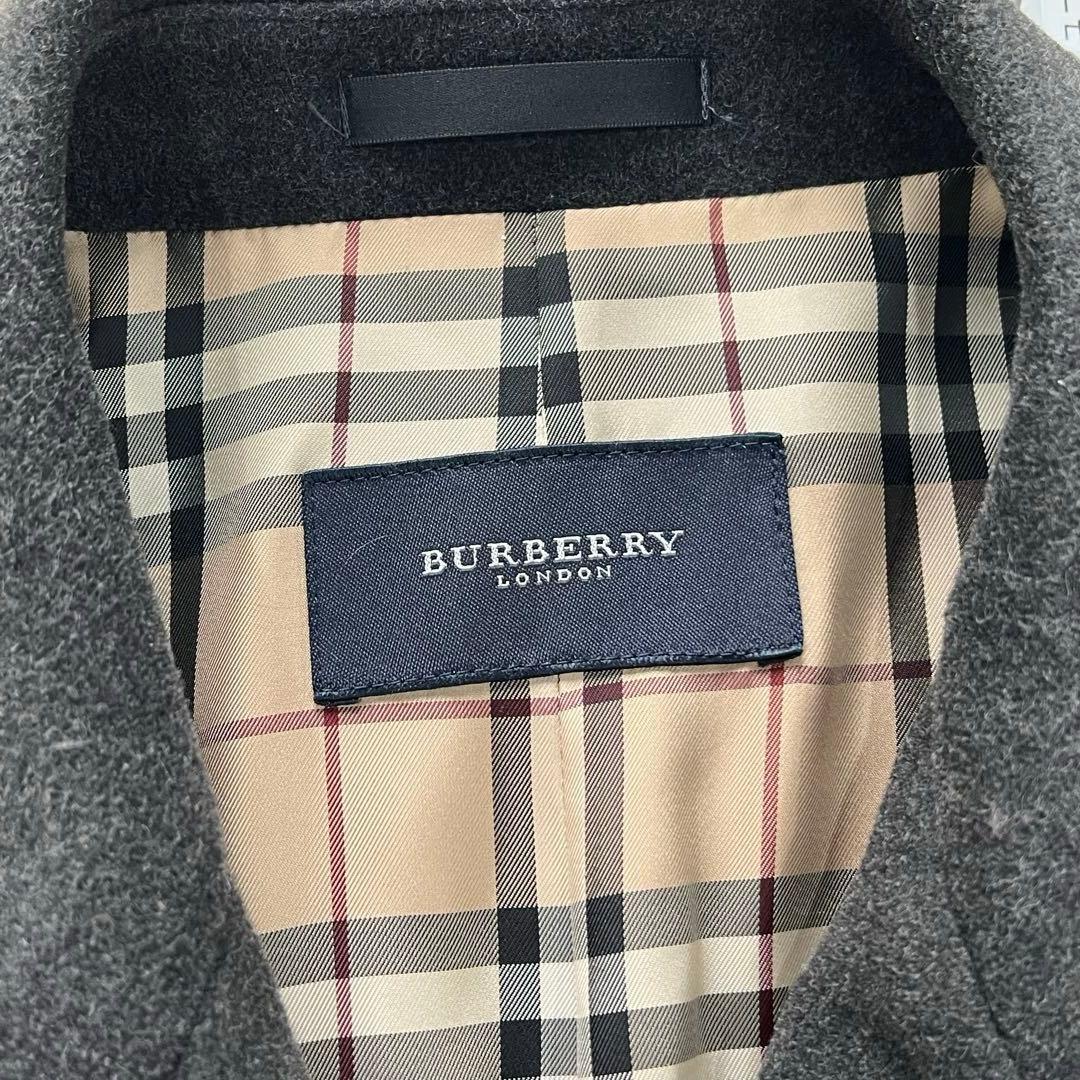 BURBERRY ラムウール コート ダークグレー メンズ L 三陽商会
