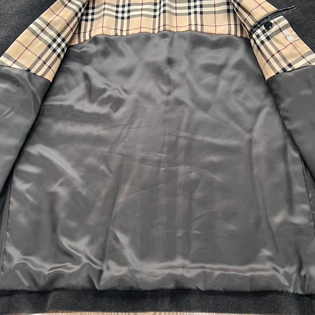 BURBERRY ラムウール コート ダークグレー メンズ L 三陽商会