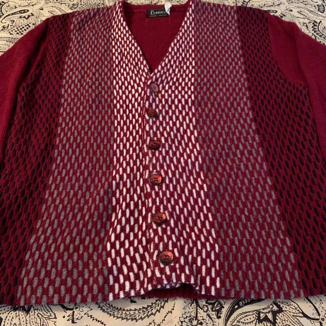 70s【高配色】CAMPUS キャンパス ニット カーディガン ワーク 60s