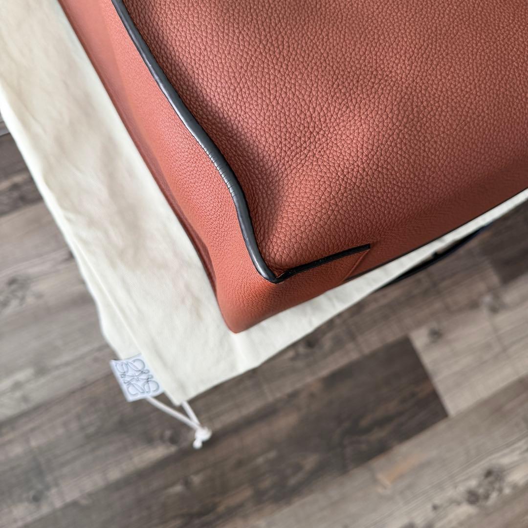 LOEWE バックル トートバッグ ソフトグレインカーフ タン ブラウン