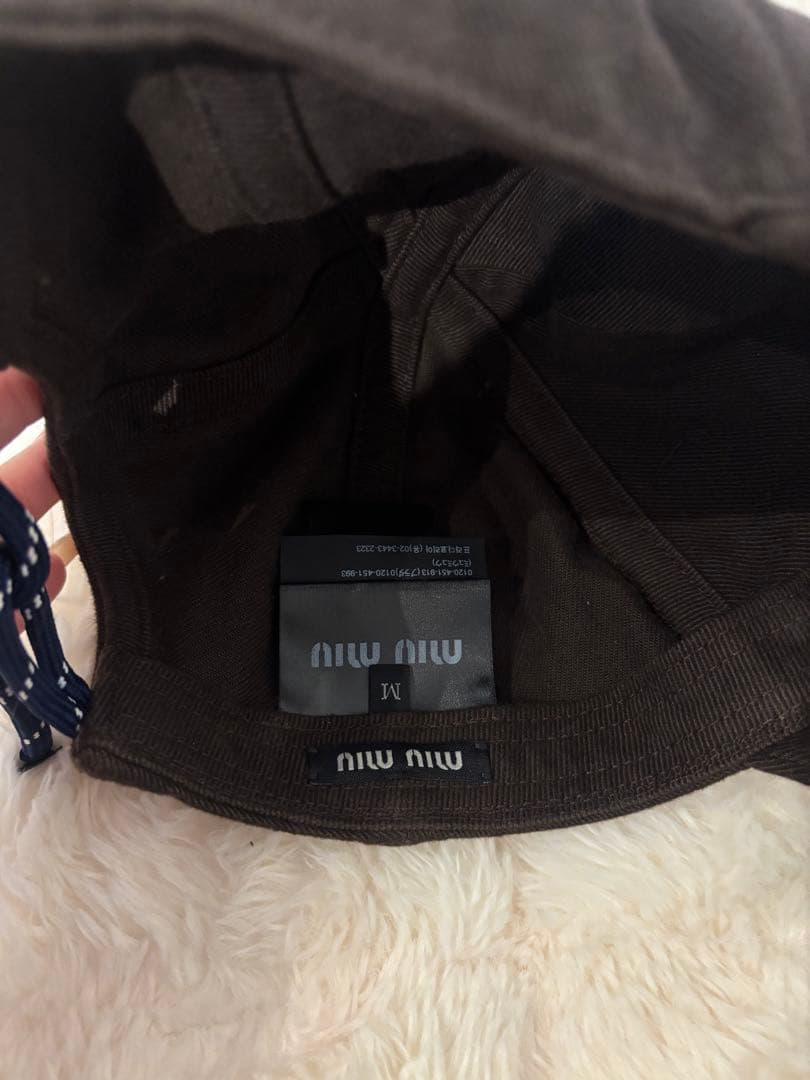 MIU MIU ブラウン デニム ベースボールキャップ
