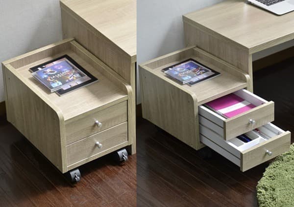 【新品・送料無料】パソコンデスク ロータイプ 90幅 オーク デスクセット