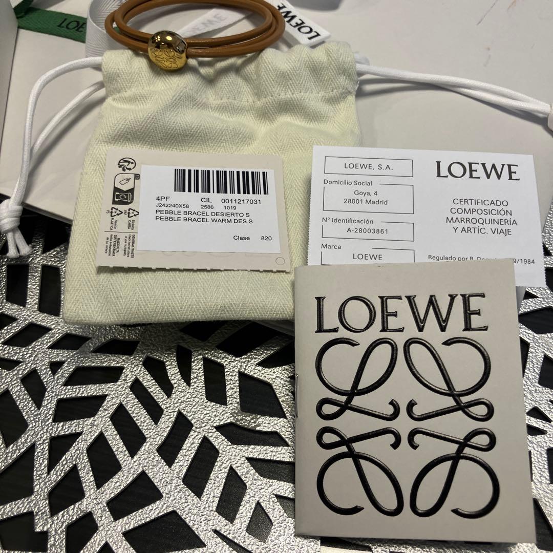 未使用　LOEWE ブラウンレザーブレスレット サイズS