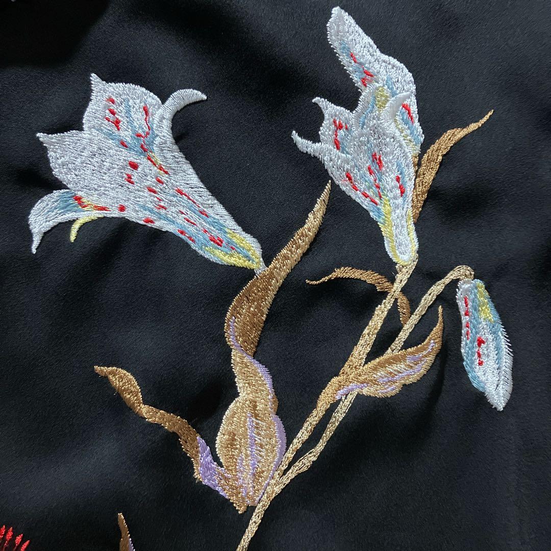 美品 19ss mame kurogouchi マメクロゴウチ 百合刺繍 シャツ