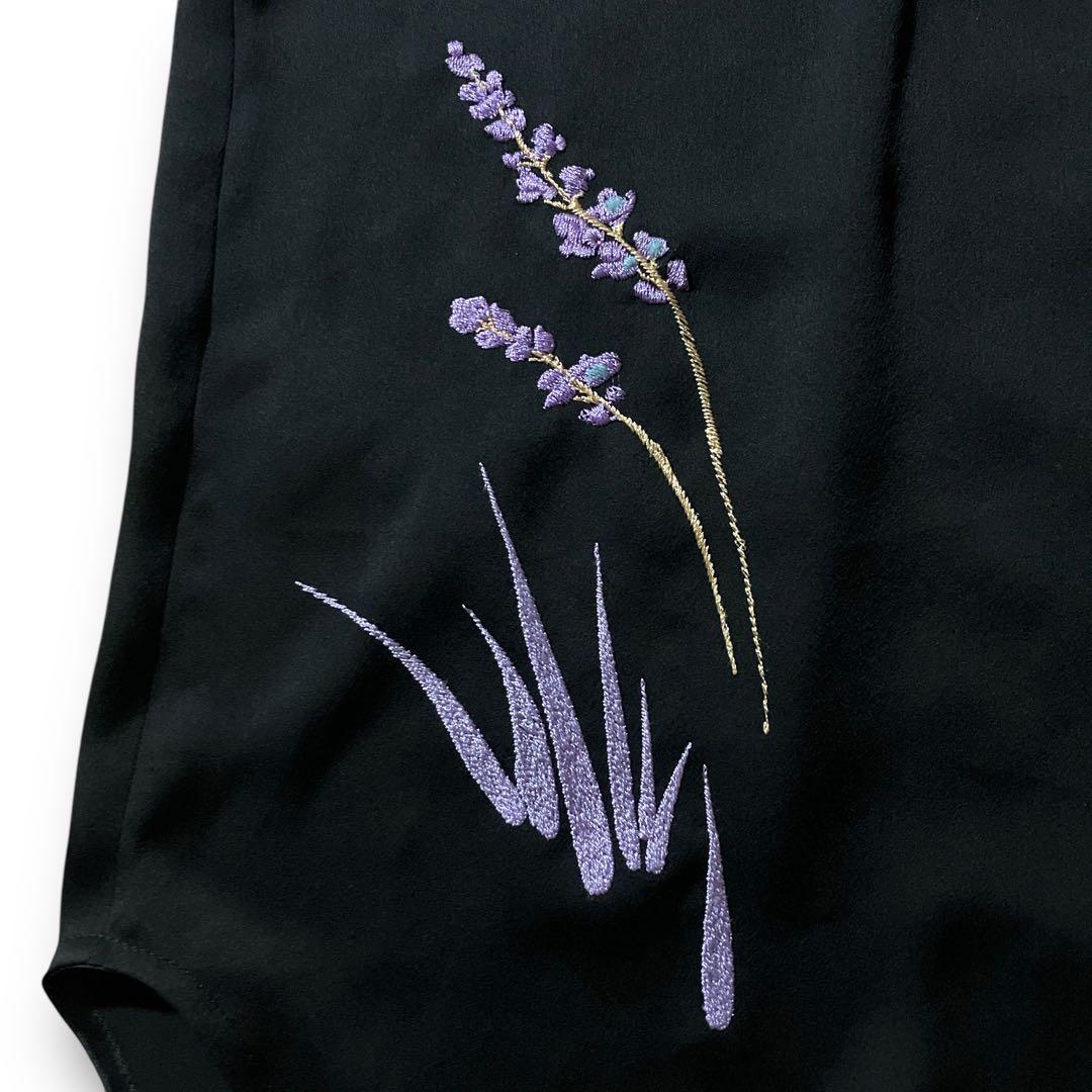 美品 19ss mame kurogouchi マメクロゴウチ 百合刺繍 シャツ