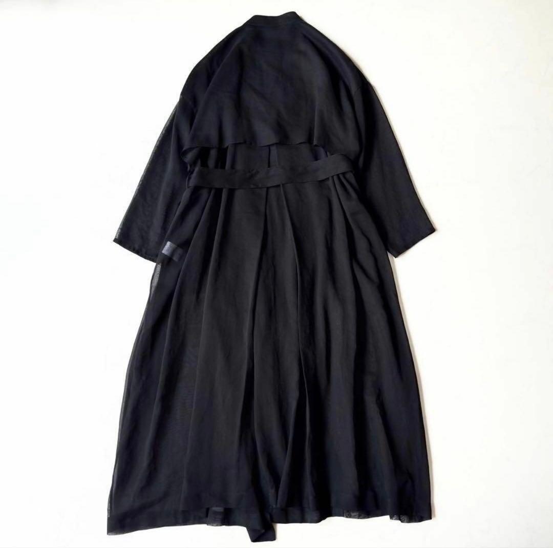 極美品✨️定価5.7万　エブール　ポリオーガンジー ライトロングガウンコート