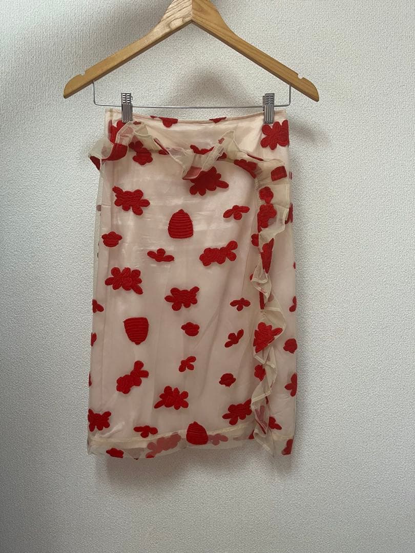 Simone Rocha【シモーネロシャ】花柄刺繍 チュール タイトスカート
