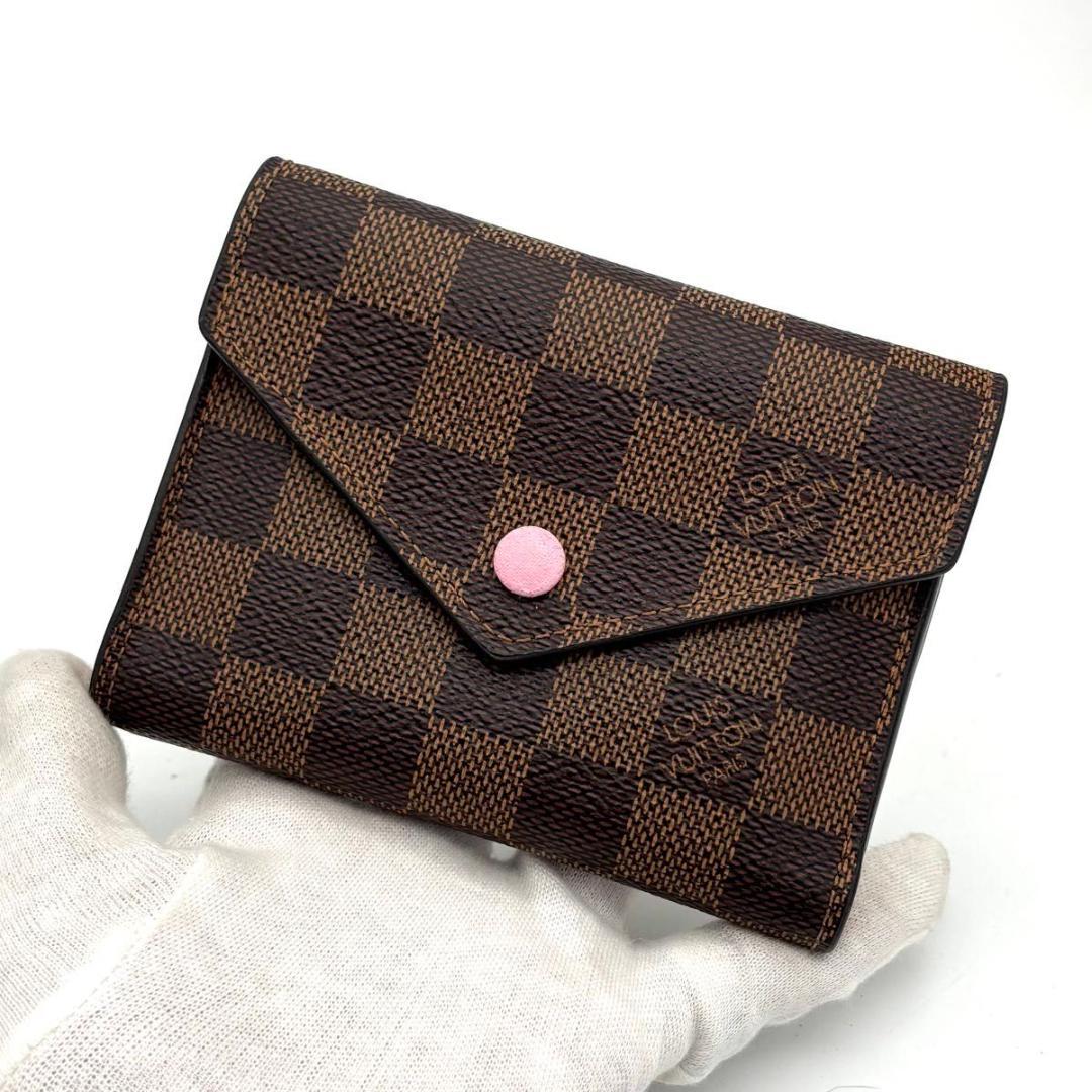 【超美品】ルイヴィトン ポルトフォイユ ヴィクトリーヌ ダミエ 三つ折り財布