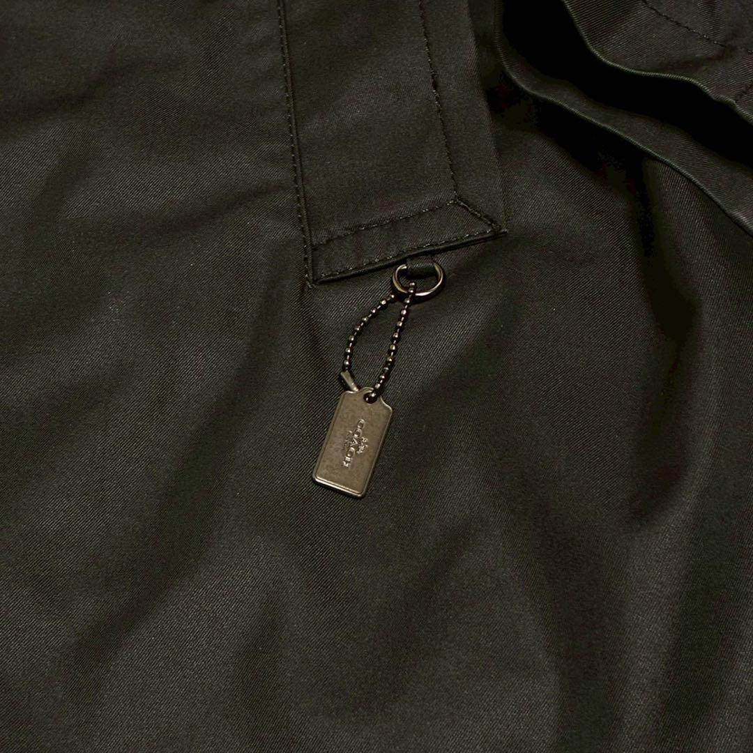 極美品/XL相当　COACH トレンチコート　ロング　ベルト　黒　チャーム　牛革