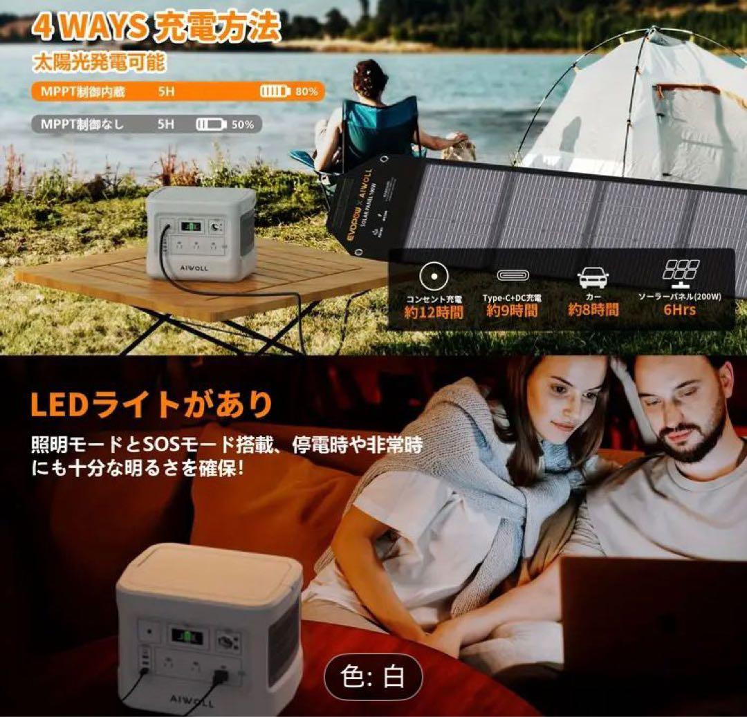 AIWOLxEVOPOW EV1000 ポータル電源 1000W 1024Wh