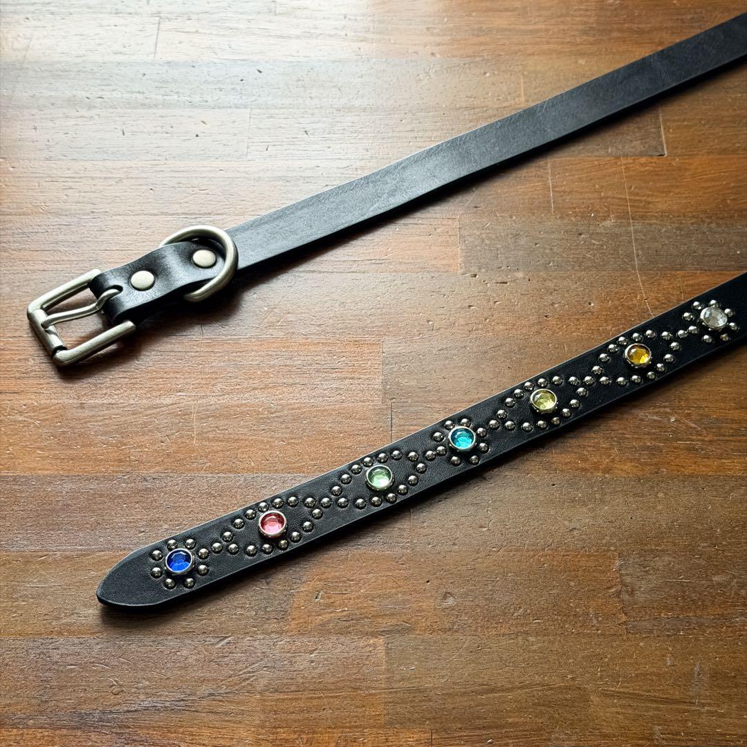 スタッズナローベルトマルチカラー23mm34inch125cm