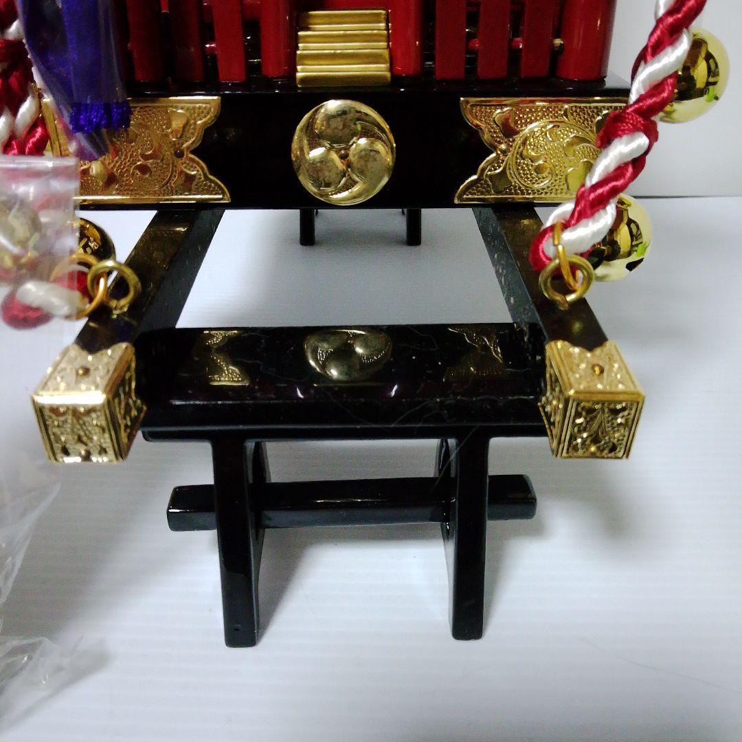 伝統工芸　未使用品ミニチュア神輿 赤・黒・金