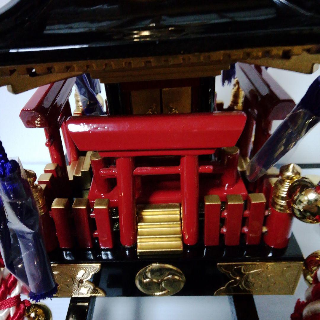 伝統工芸　未使用品ミニチュア神輿 赤・黒・金