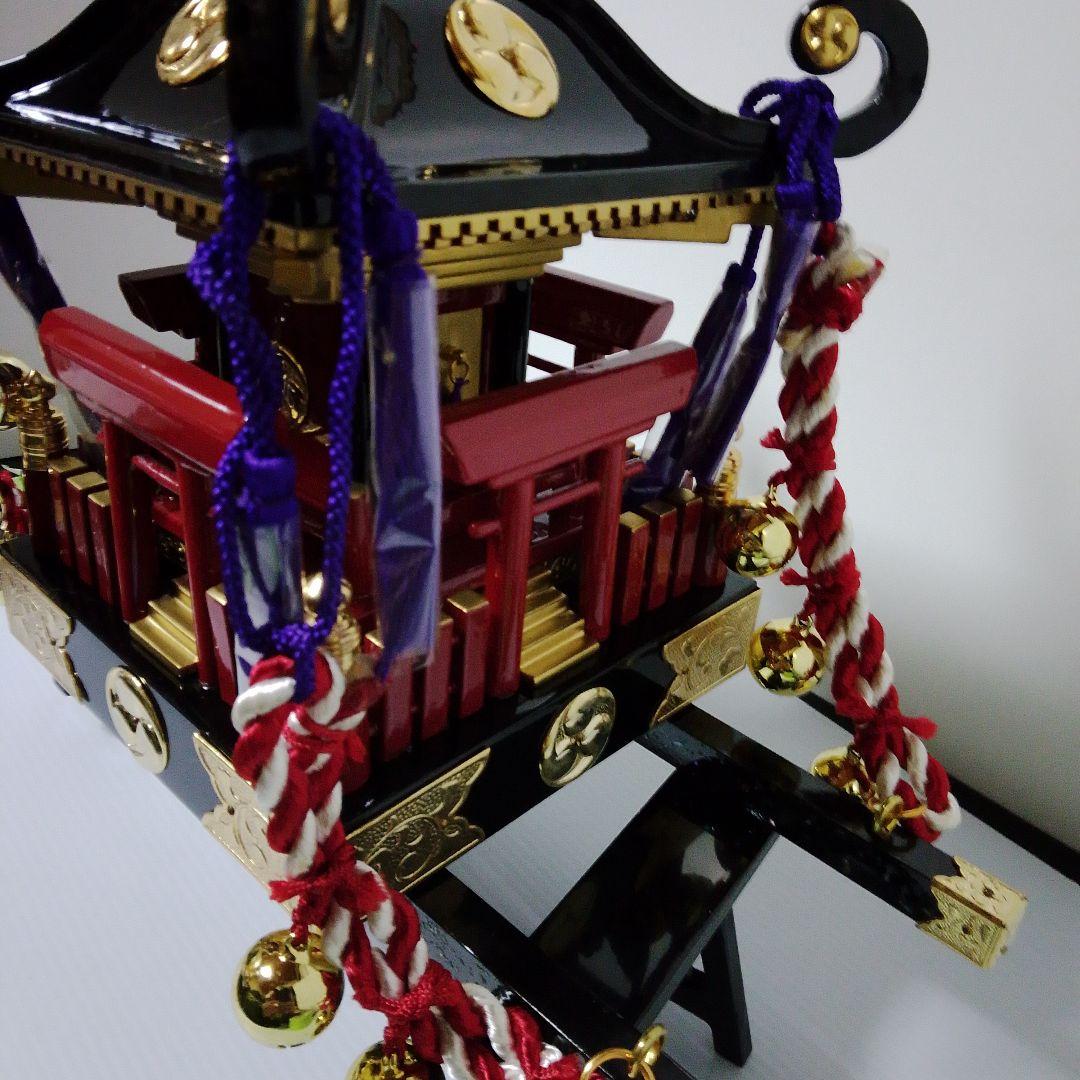 伝統工芸　未使用品ミニチュア神輿 赤・黒・金
