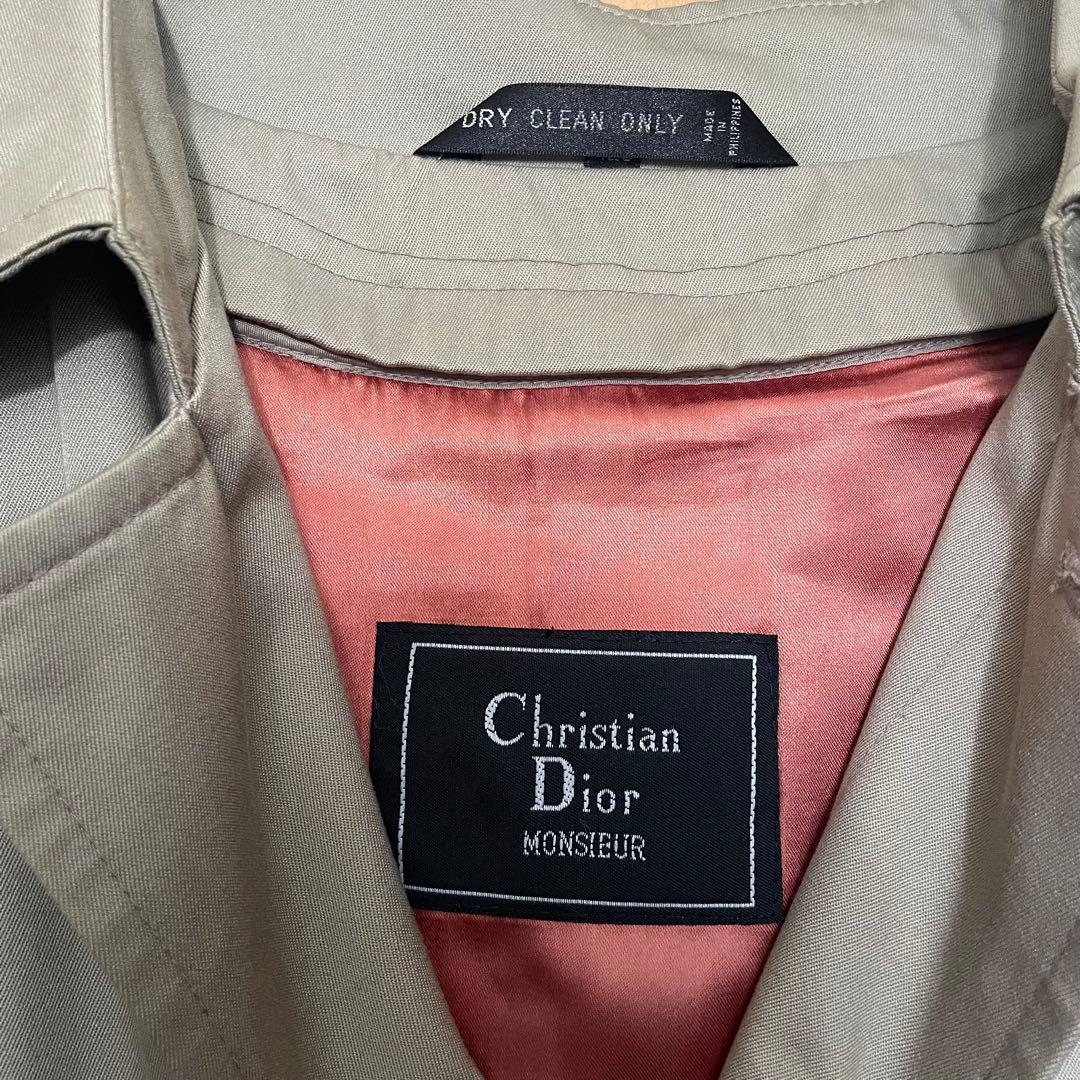 【Christian Dior】ベージュ ステンカラーコート（ライナー付）