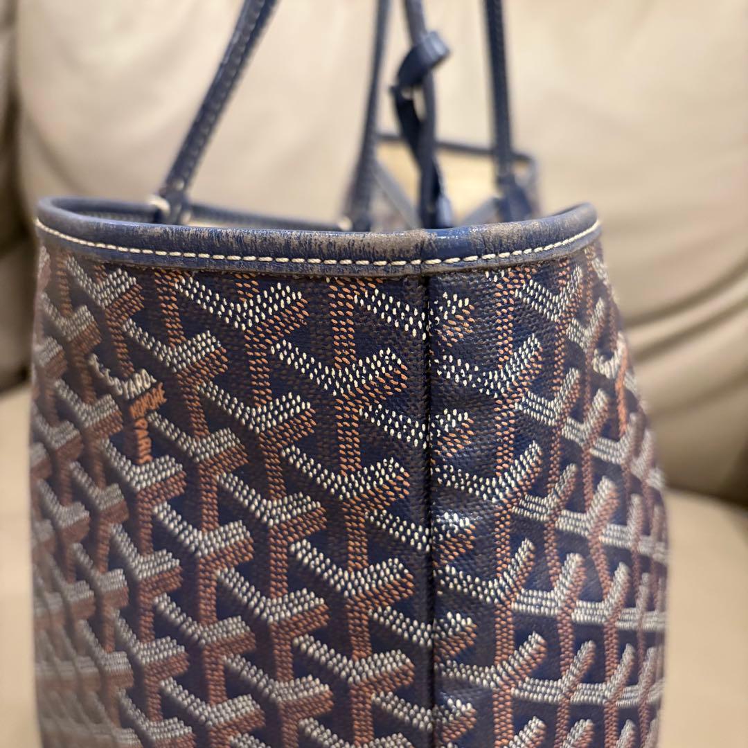 ゴヤール サンルイPM ネイビー ポーチ付き