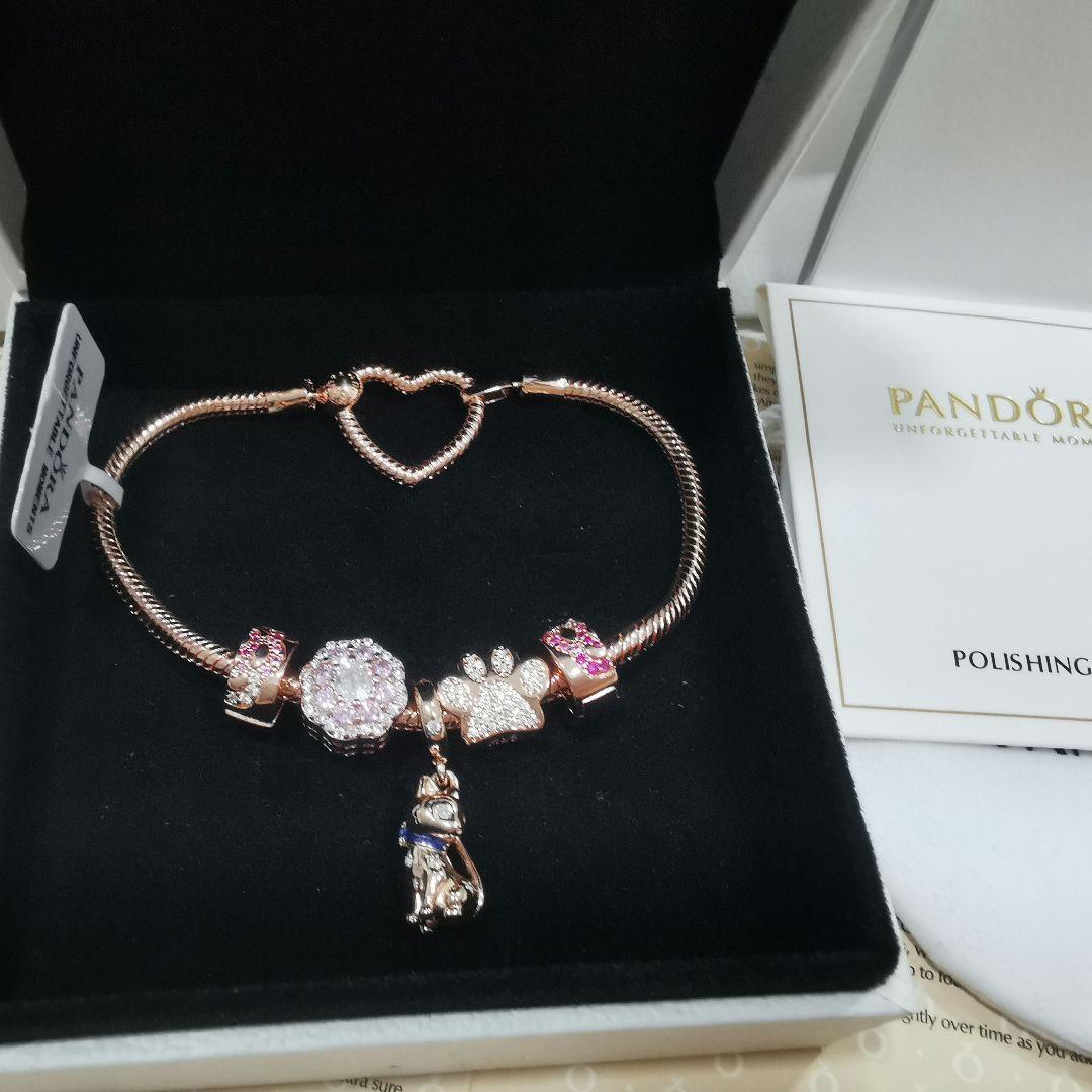 Pandora ローズゴールド ハートクラスプ ブレスレット セット