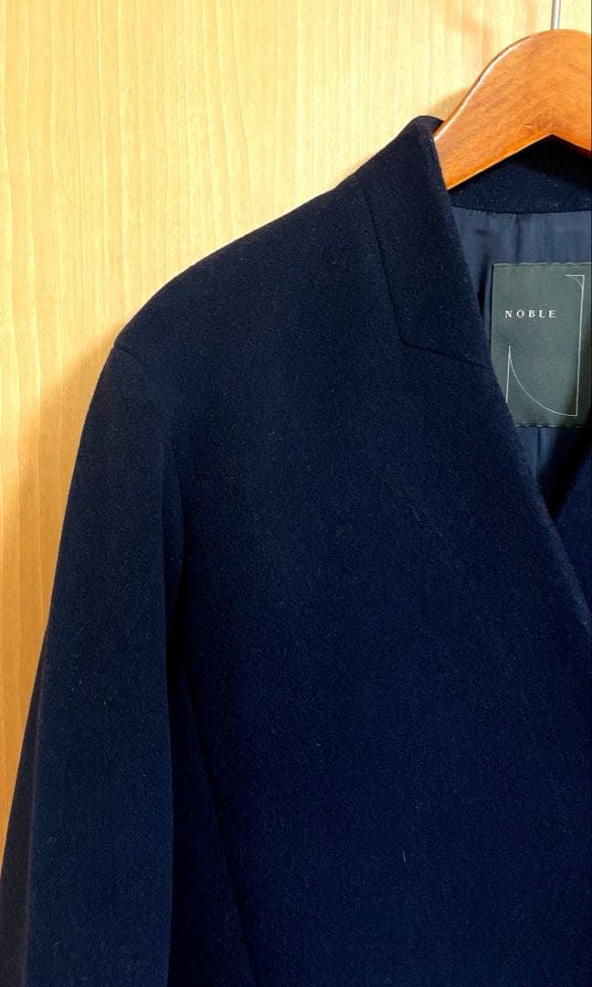Noble定価53,900円 カシミヤ混MTRチェスターディテールVカラーコート