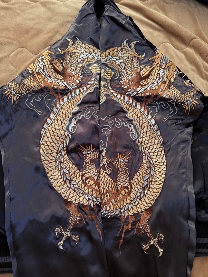 未使用 SUKAJAN 日本虎龍桜 スカジャン silk vintage 美品