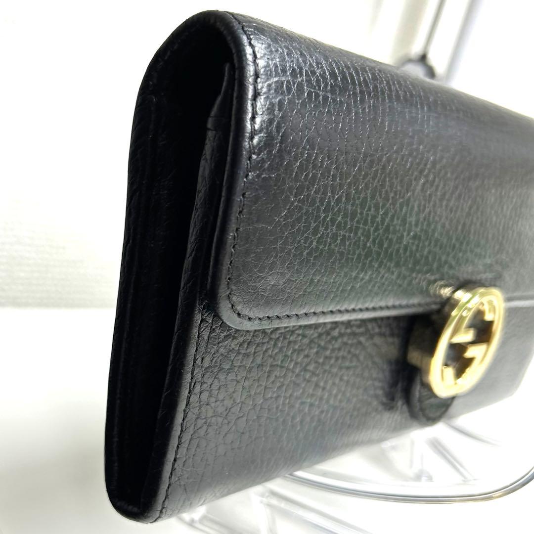 超美品　GUCCI グッチ インターロッキング　G 長財布　レザー メンズ