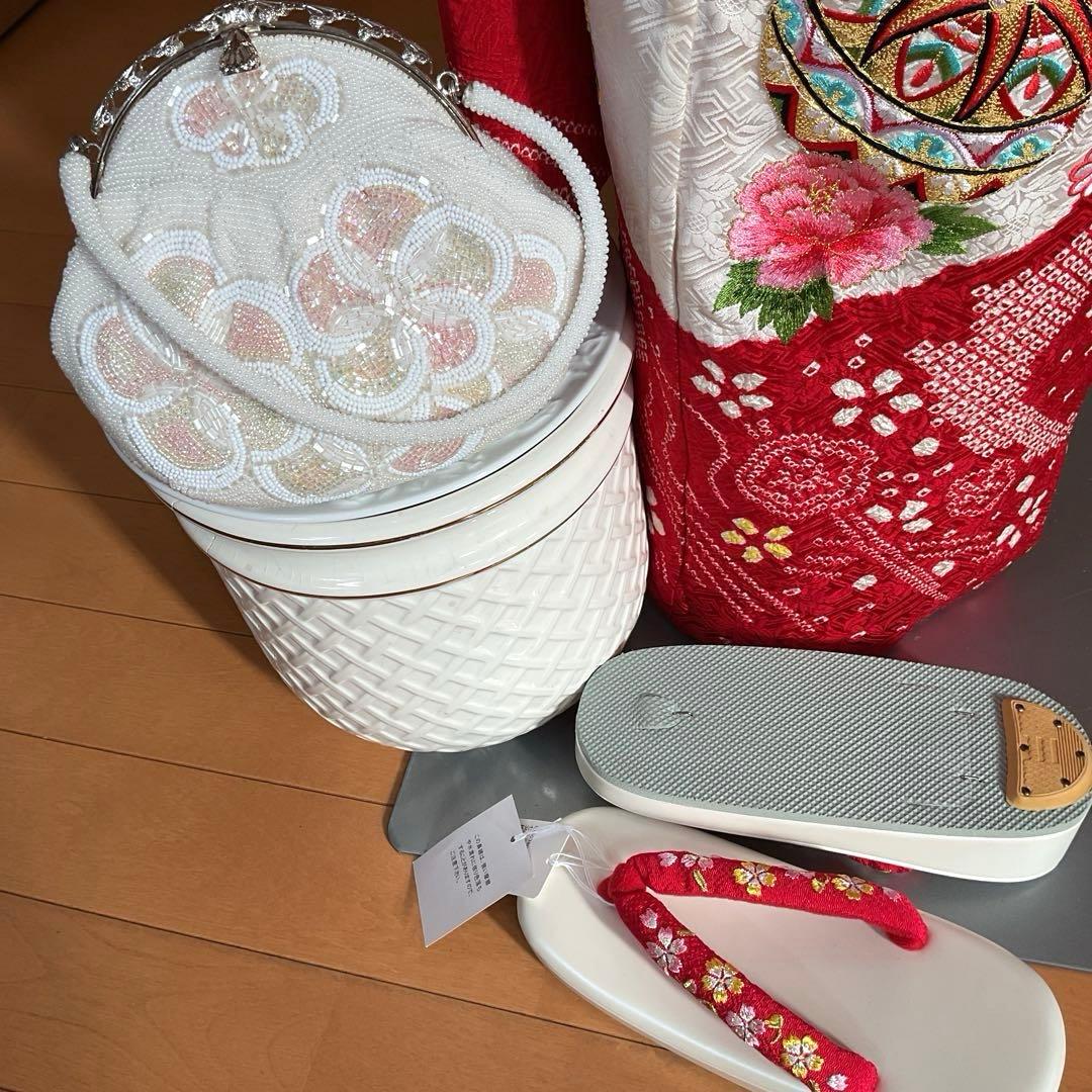 AmamaNo.5 七五三　7歳　　正絹着物セット　　本絞り