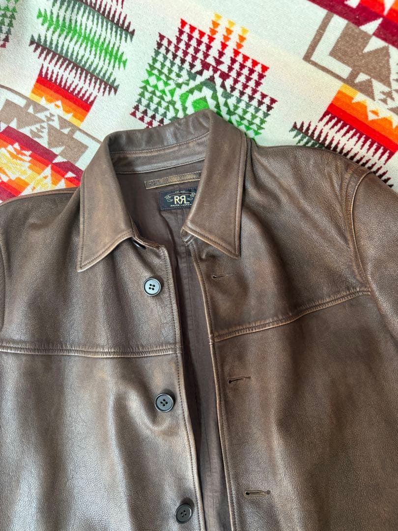 RRL 2023 レザードライバーコート　サイズL